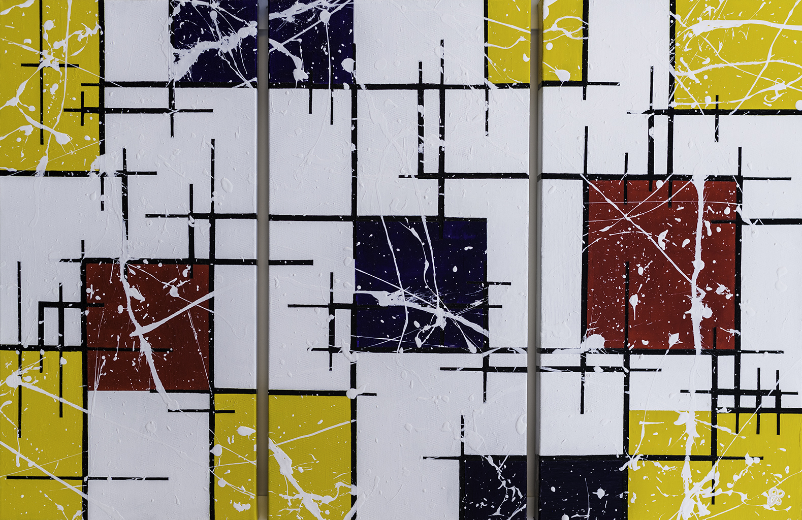 Piet Mondrian Triptych (Acrylic)